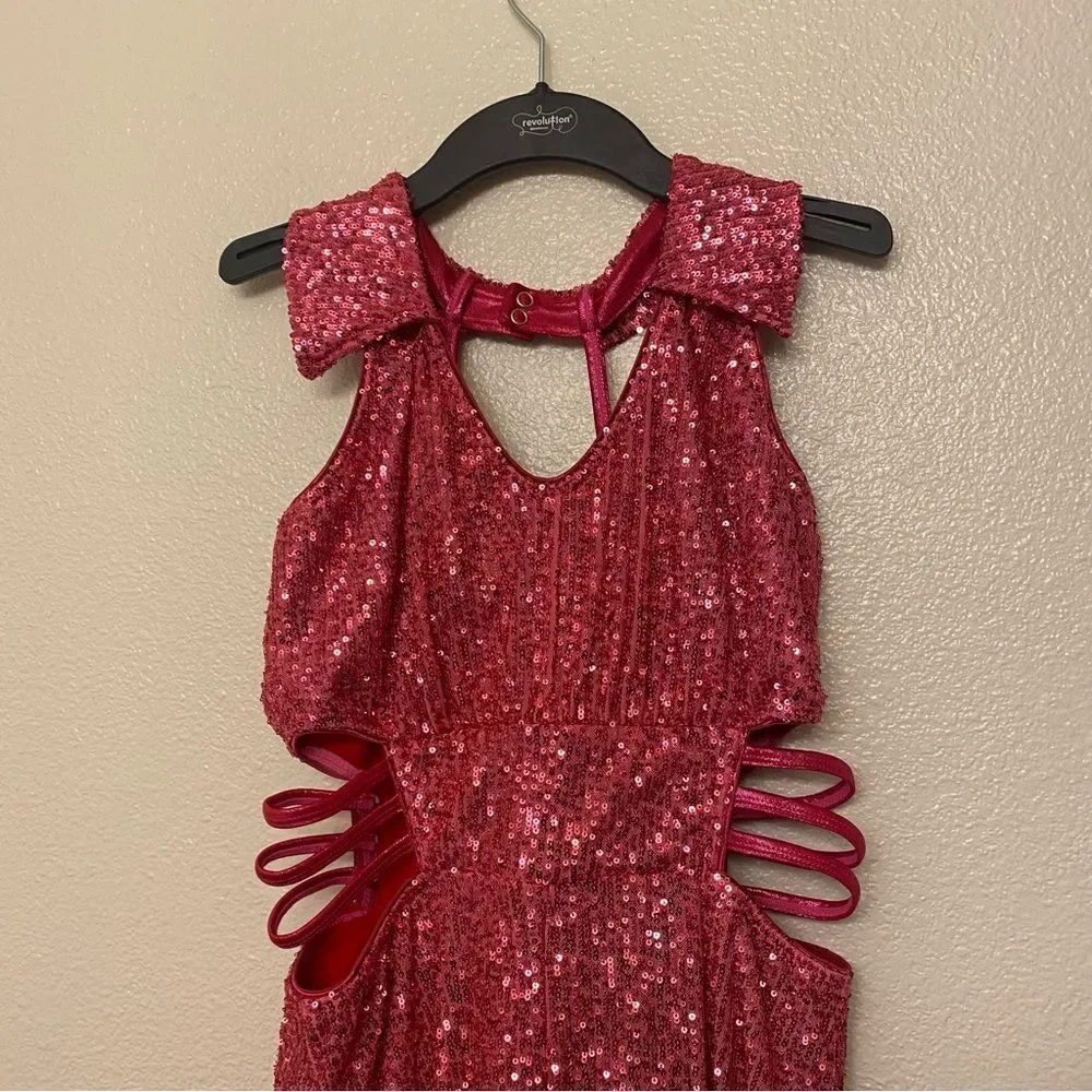 Revolution Tenth House dance costume hot pink sequin jumpsuit CADENT TH24169 LA